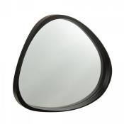 Miroir contemporain contour effet bois noir