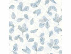 Noordwand evergreen papier peint leaves blanc et bleu 434269