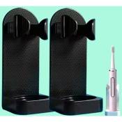 Odipie - Porte-brosse à dents électrique mural Porte-brosse à dents électrique réglable, avec trou de chargement, lot de 3, 2 noirs et 1 blanc