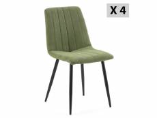 Pack 4 chaises sagi recouvertes de tissu vert I22086