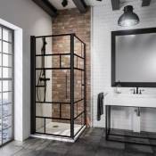 Paroi latérale pour porte de douche pivotante 90 cm NewStyle Schulte style verrière atelier verre transparent anticalc