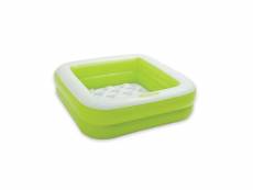 Pataugeoire carrée rembourée - vert et blanc - petite piscine gonflable