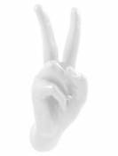 Patère Hand Job - PEACE / Résine - fait main - Thelermont Hupton blanc en plastique