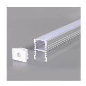 Profilé Aluminium Encastrable 2m pour Ruban led Couvercle Blanc - Blanc