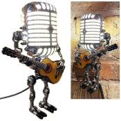 Remise Vintage Microphone Robot Lampe Veilleuse Chambre