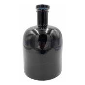 Rideaudiscount - Vase Verre Recyclé 24 x 14 cm Forme Arrondie Transparent Noir - Noir