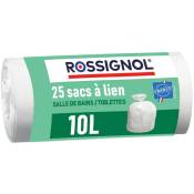 Rossignol - Lot de 25 sacs poubelle 10L bagy Made in France - Blanc