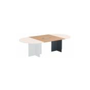 Sans Marque - Extension chêne clair pour table modulable avec Top Access intégré pieds croix anthracite Essens - Maxiburo - Anthracite