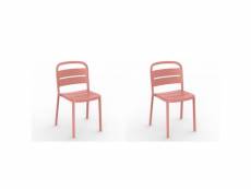 Set 2 chaise como- resol - rouge - fibre de verre, polypropylène 509x535x825mm