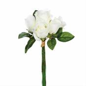 Silumen - Roses Artificielles Blanches 31cm Bouquet