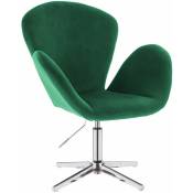 SVITA BROOX Chaise de bureau avec accoudoirs réglable en hauteur Chaise pivotante velours vert foncé