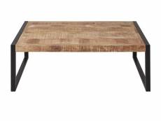 Table basse bois de manguier et acier noir bela 120