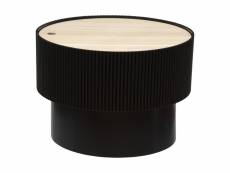 Table basse ronde avec couvercle en bois mdf coloris noir - diamètre 55 x hauteur 38 cm