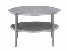 Table basse ronde en céramique et métal - diamètre 75 x hauteur 45 cm