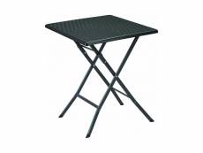 Table carrée noire 61x61xh73cm pliante camping jardin