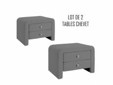Table chevet design gris eva x2