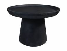 Table d'appoint drum - 60x60x40 - bois de manguier - noir
