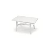 Table de jardin rectangulaire en résine blanche 140x80xh73