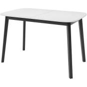 Table Edmond 110, Blanc + Noir, 77x80x130cm, Allongement,