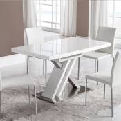 Table extensible laquée blanche design MONTANA Blanc