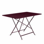Table pliante Bistro / 117 x 77 cm - 6 personnes - Trou parasol - Fermob rouge en métal
