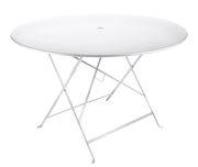 Table pliante Bistro / Ø 117 cm - 6/8 personnes - Trou parasol - Fermob blanc en métal