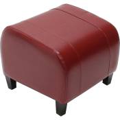 Tabouret pouf cuir EMMEN, 39x45x47cm, rouge