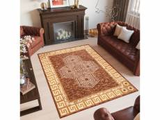 Tapiso atena tapis salon moderne marron sable motif grec fin 180x250 FH12A BROWN 1,80-2,50 ATENA BGX