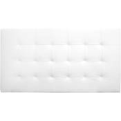 Tête de lit similicuir plis blanche 90x80cm - white