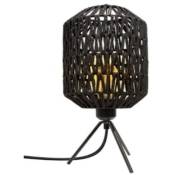 The Home Deco Factory - Lampe à poser design effet corde Roméo - Diam 18 x 42 - Noir