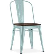 Tolix Style - Chaise de salle à manger - Design Industriel - Bois et Acier - Stylix Vert pâle - Bois, Acier - Vert pâle