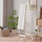 Torana - Miroir sur pied blanc avec led blanc 34x37x146