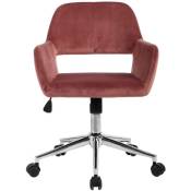 Urban Meuble - Chaise de bureau moderne en velours rose - Rose