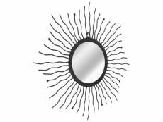Vidaxl miroir mural éclat de soleil 60 cm noir 245923