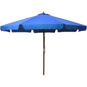 Vidaxl - Parasol avec mât en bois 330 cm Bleu azuré