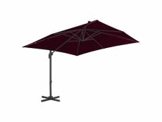 Vidaxl parasol déporté avec mât en aluminium rouge bordeaux 300x300 cm