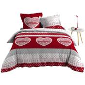 1001kdo - Housse couette + taies 220 x 240 cm Passionement