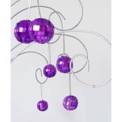 1001kdo - Set de 6 boules miroir violet 6 cm