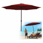 2.7m Parasol UV40+ Protection Solaire Inclinable Parasol de Jardin Parasol de Plage,Rouge - rouge - Vingo