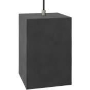 Abat-jour en ciment Cube avec serre-câble et douille E27 Ciment noir - Ciment noir