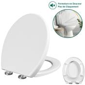 Abattant de Toilette en Duroplaste Sdlogal Comfort Care Duroplast, Couvercle de wc, 42x36cm - Blanc - Blanc