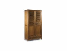Armoire 5 tiroirs bois bronze marron 108x50x200cm -