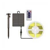 Bande LED V-TAC 6W avec panneau solaire et kit de bande télécommandée Bobine IP67 5m lumière 4000k - 23045