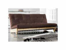 Banquette convertible fresh pin coloris brown couchage