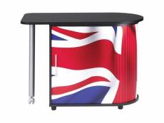 Bureau pivotant noir et meuble de rangement - coloris: drapeau anglais 701 COOL100NO701