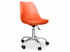 Chaise de bureau à roulettes - chaise de bureau pivotante - tulip orange
