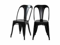Chaise indus noir mat (lot de 2)