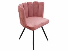 Chaise velours ariel rose