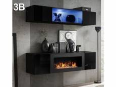 Combinaison de meubles krista 3b noir (1,6m) MSAM121-B
