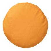 Coussin rond jaune doux 40 cm uni